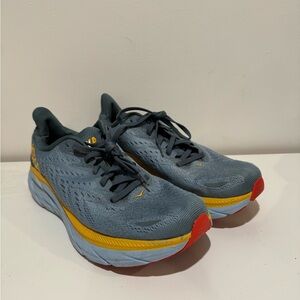 Blue and orange men’s hoka Clifton 8 size 9.5D